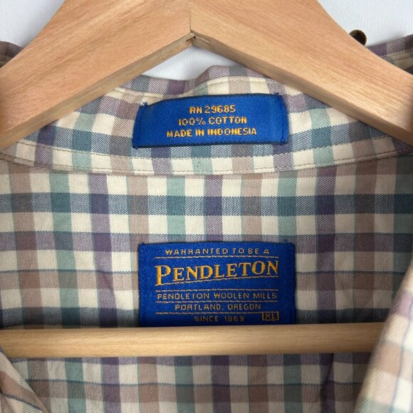 Pendleton Long Sleeve Button Shirt Size XL‎ Plaid Checkered Spring Board Casual - Picture 6 of 7